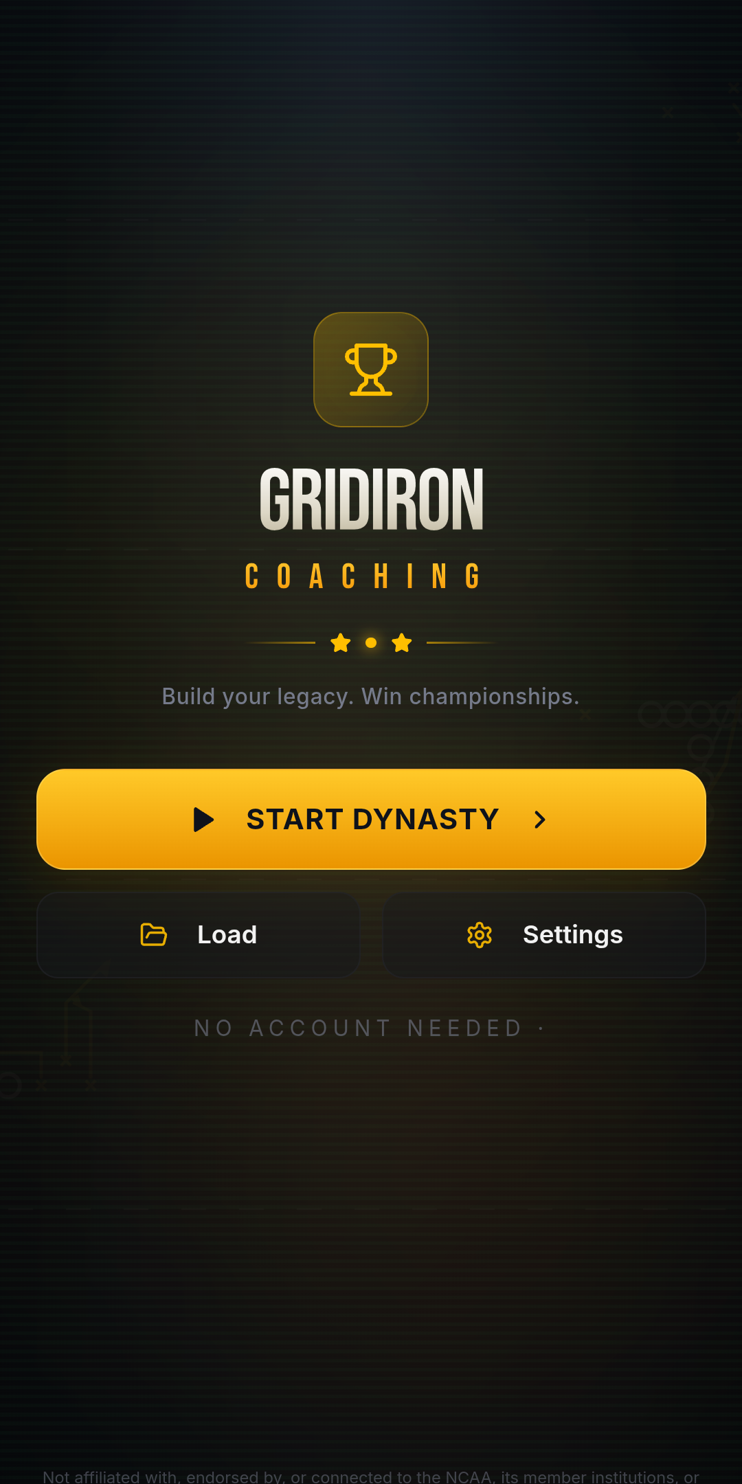 Gridiron Coaching title screen